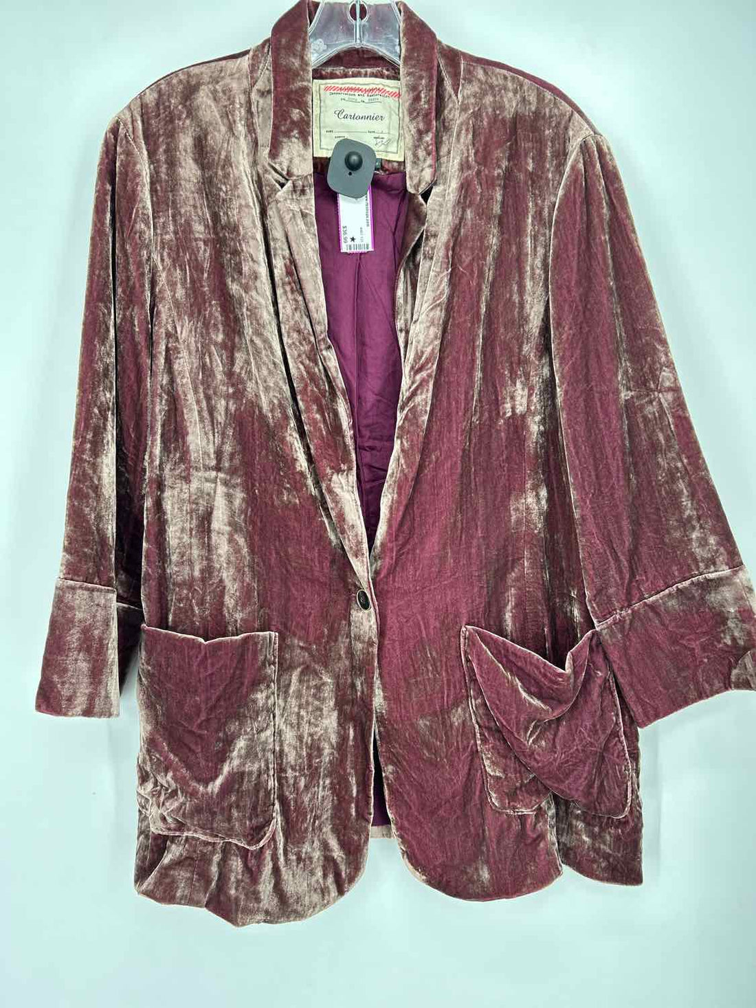Cartonnier Size M Mauve Velvet Blazer