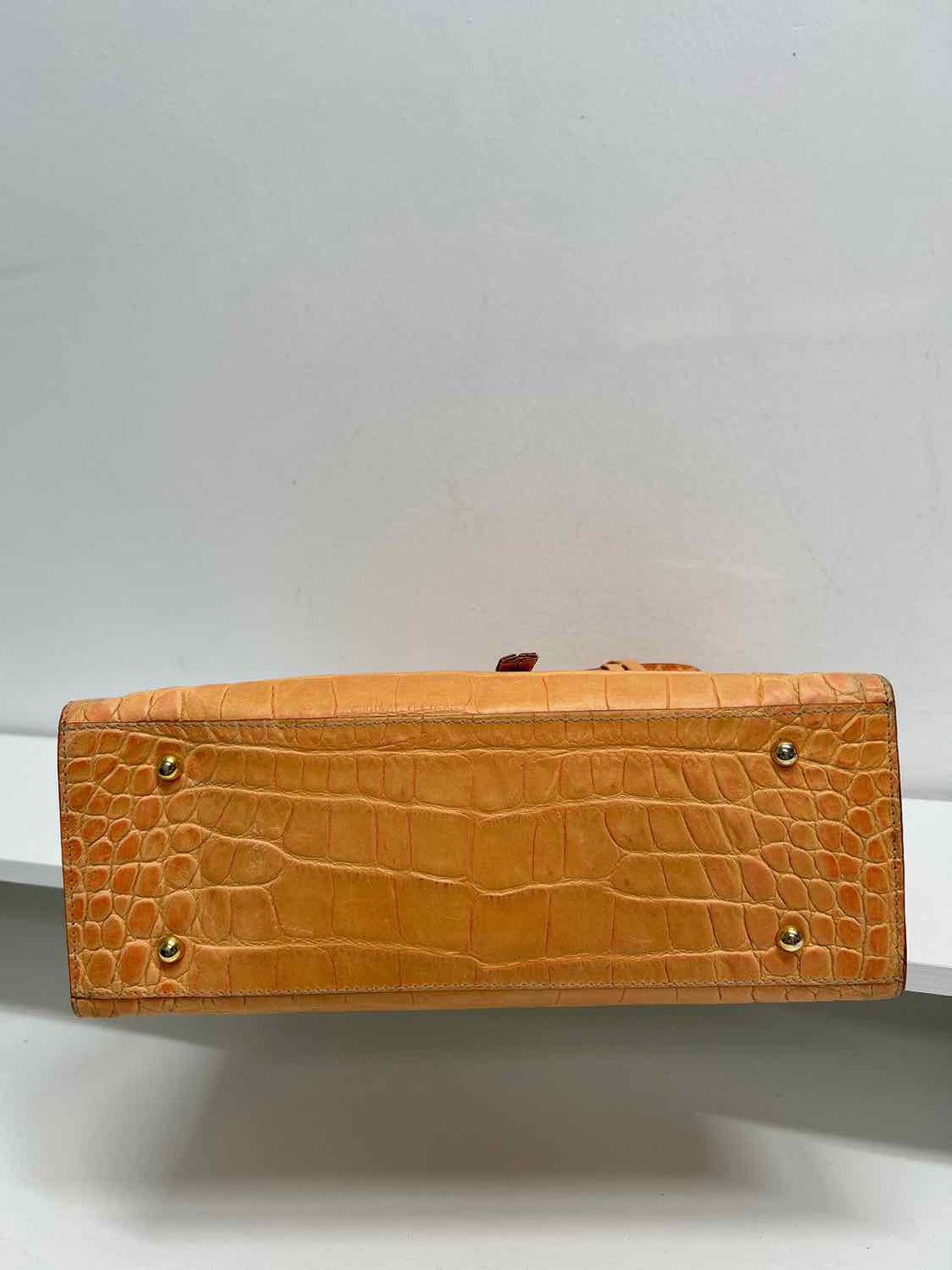 Dooney & Bourke Orange Croc Embossed Leather Vintage Tote