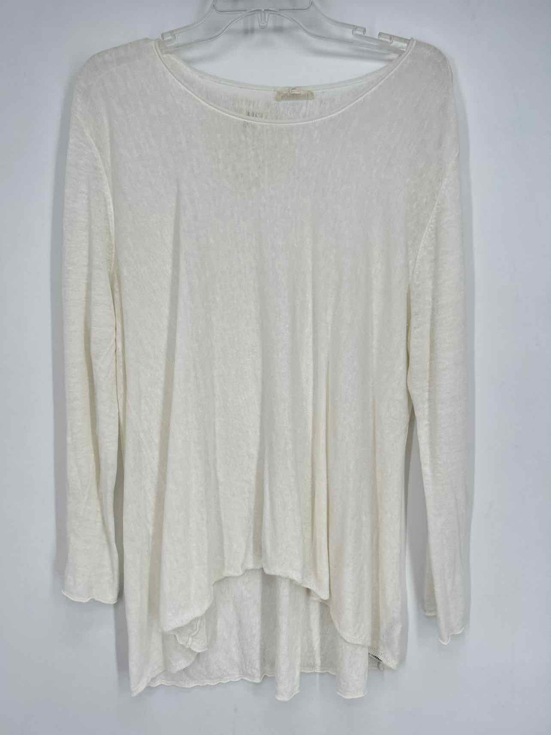 Eileen Fisher Size L White Italian Yarn Long Sleeve