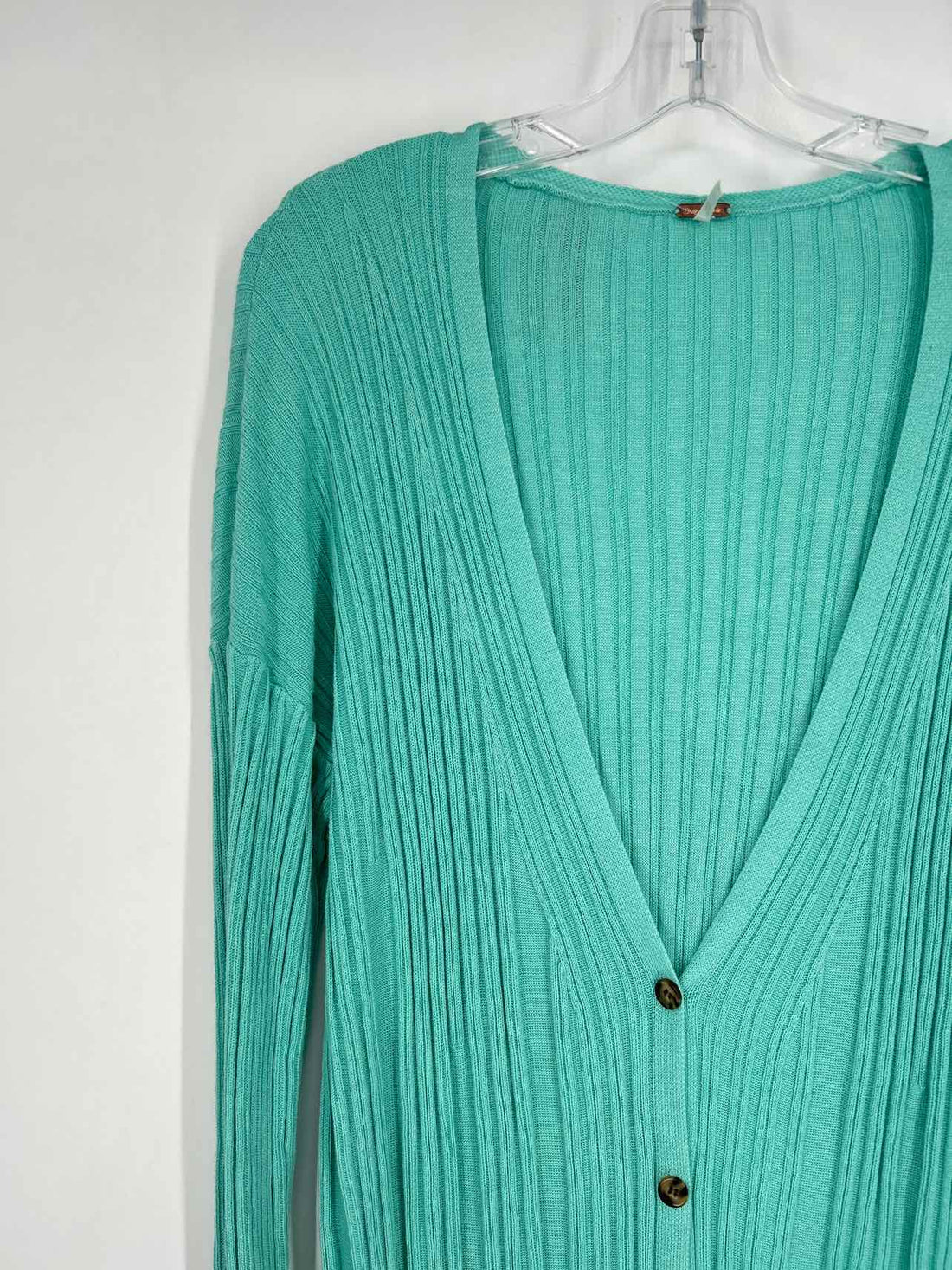 Free People Size L Turquoise Cardigan