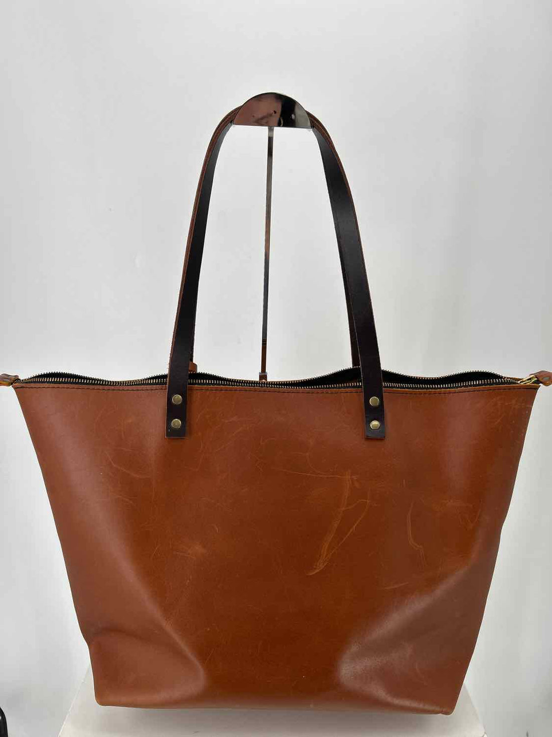 Portland Leather Goods Brown Genuine Leather Pre Owned Tote