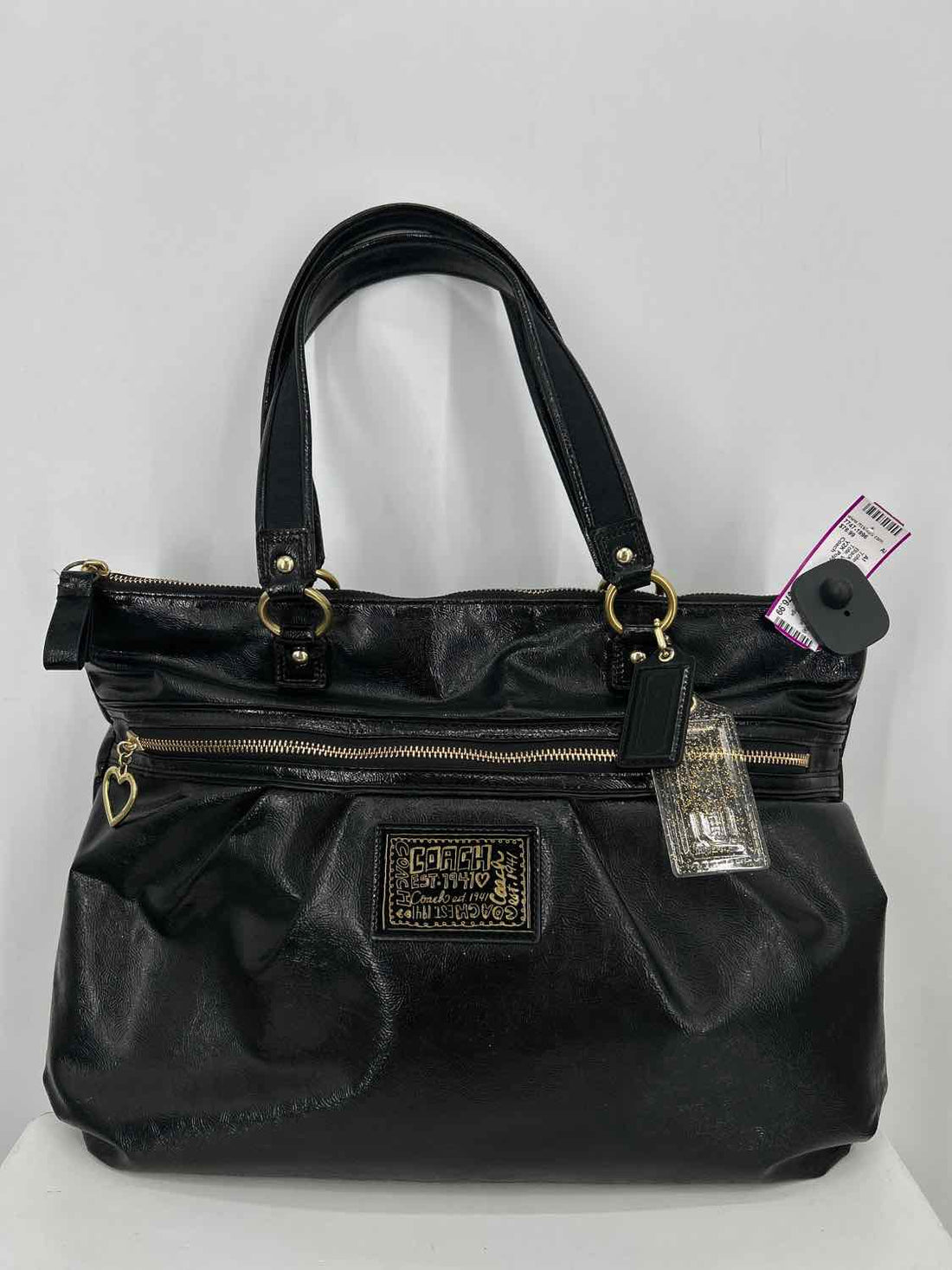Coach Black Patent Leather Vintage Tote