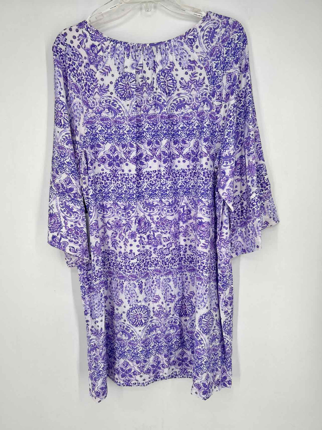 Emma & Michele Size L Purple & White Print NWT Dress