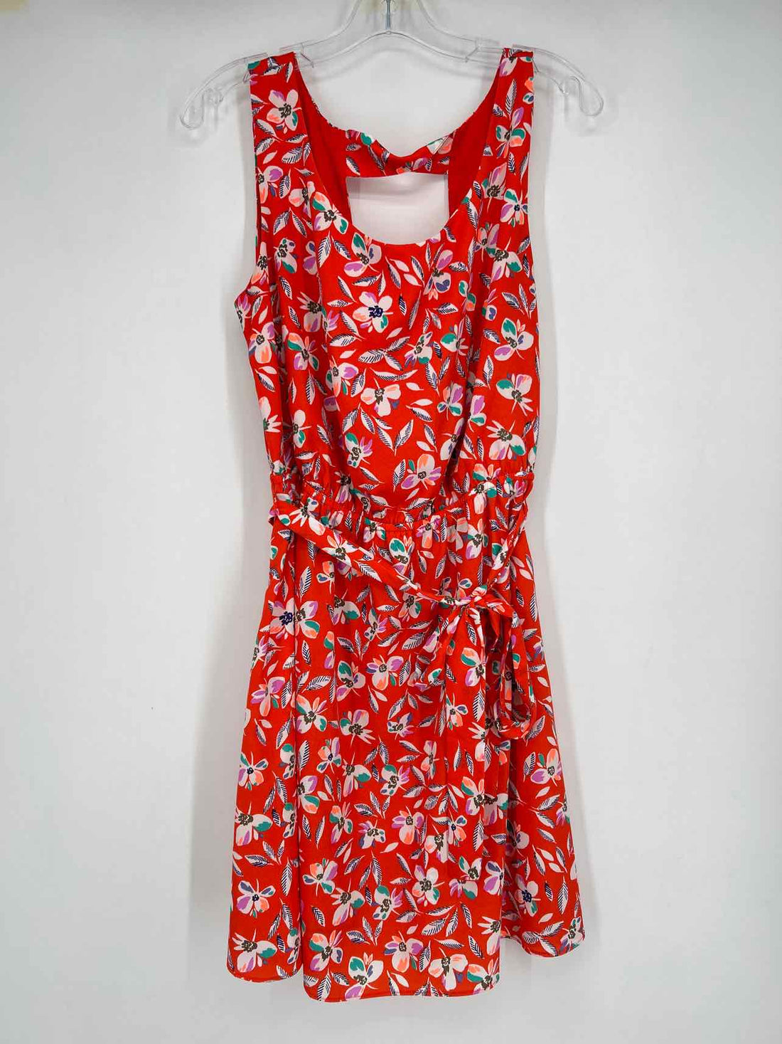 Gap Size L Orange Floral Sleeveless Dress