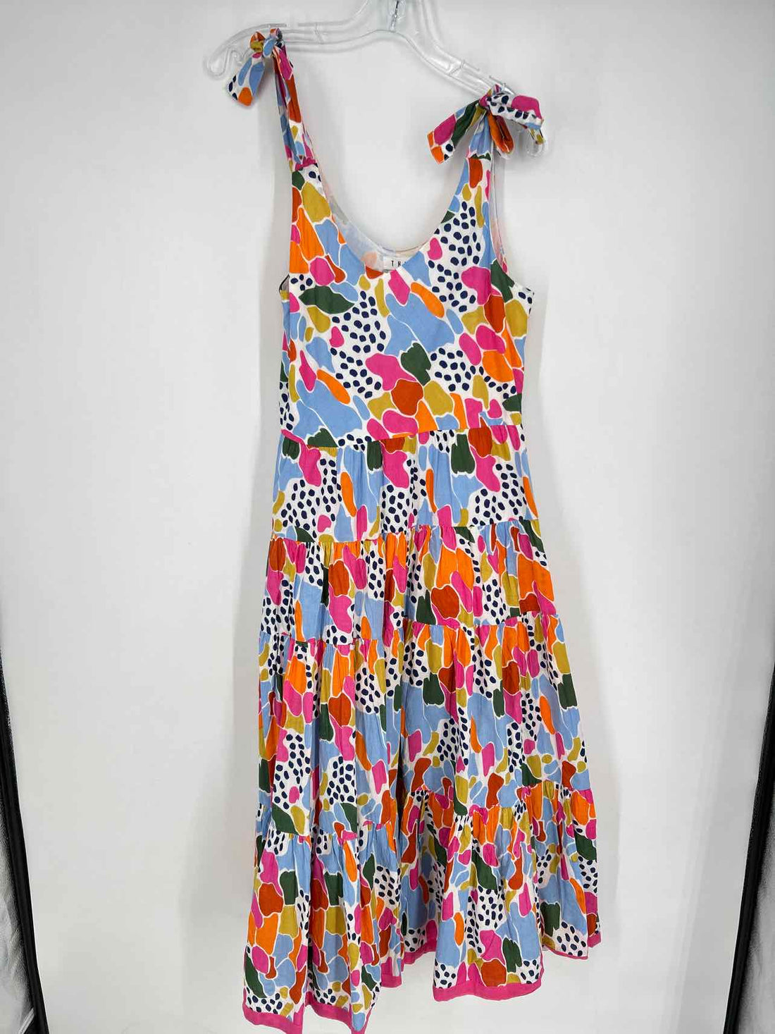 THML Size S White Multi Color Print Sleeveless Dress