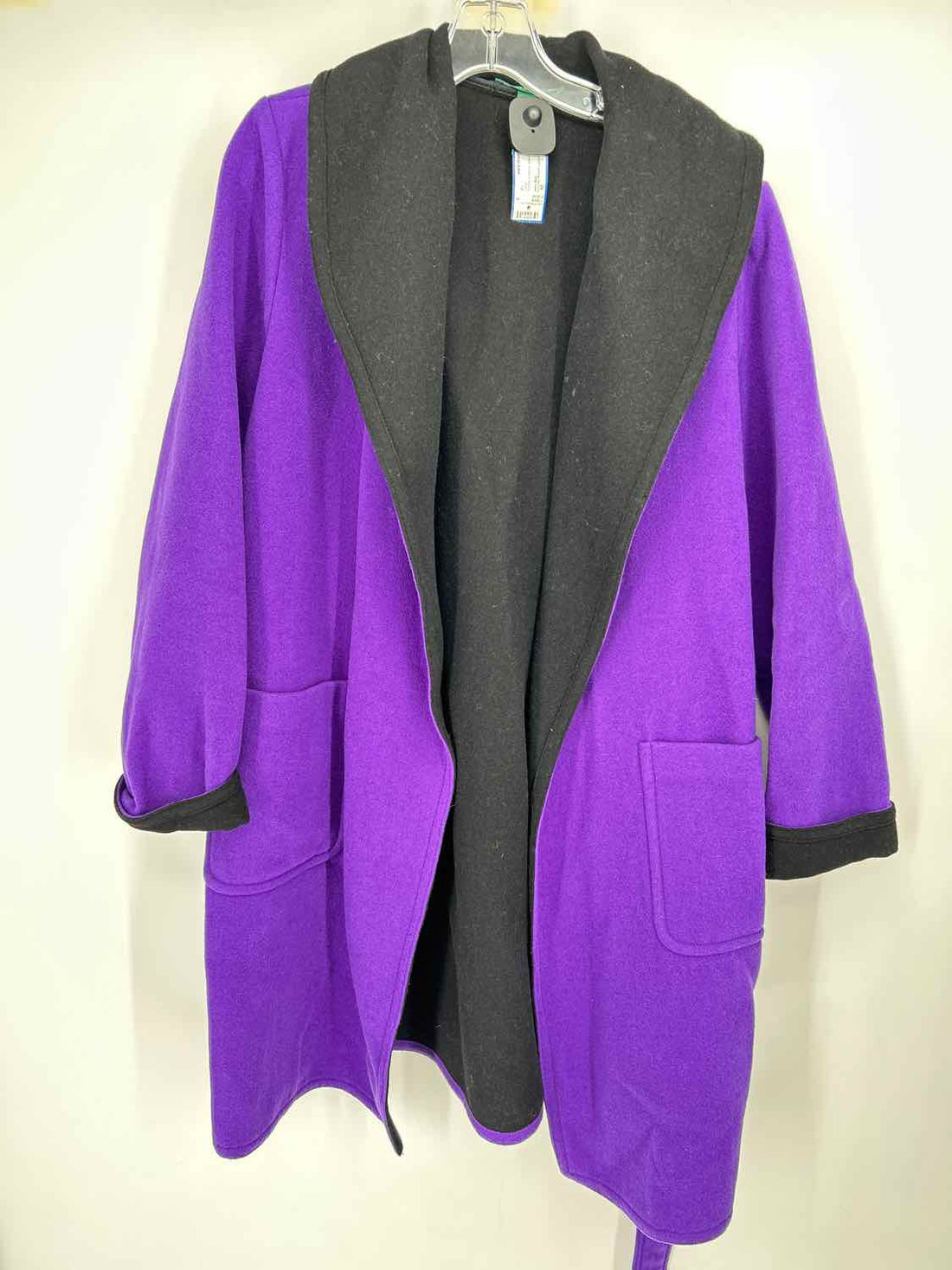 Lauren Ralph Lauren Size M Purple & Black Wool Blend Coat