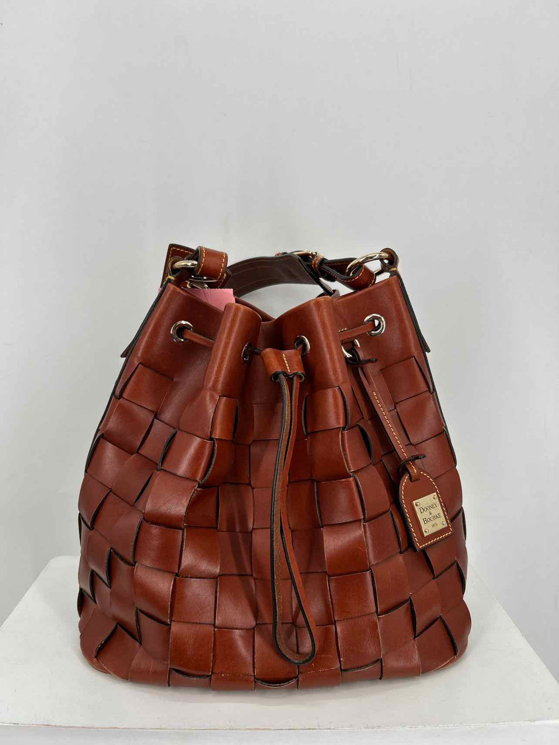 Dooney & Bourke Cognac Belmar Woven Drawstring 30