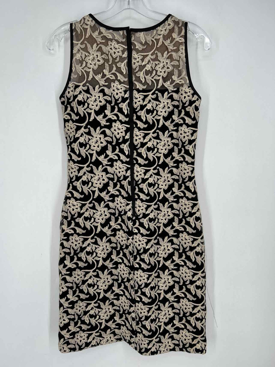 Lauren Ralph Lauren Size 0 Black & Gold Embroidered Sleeveless Dress