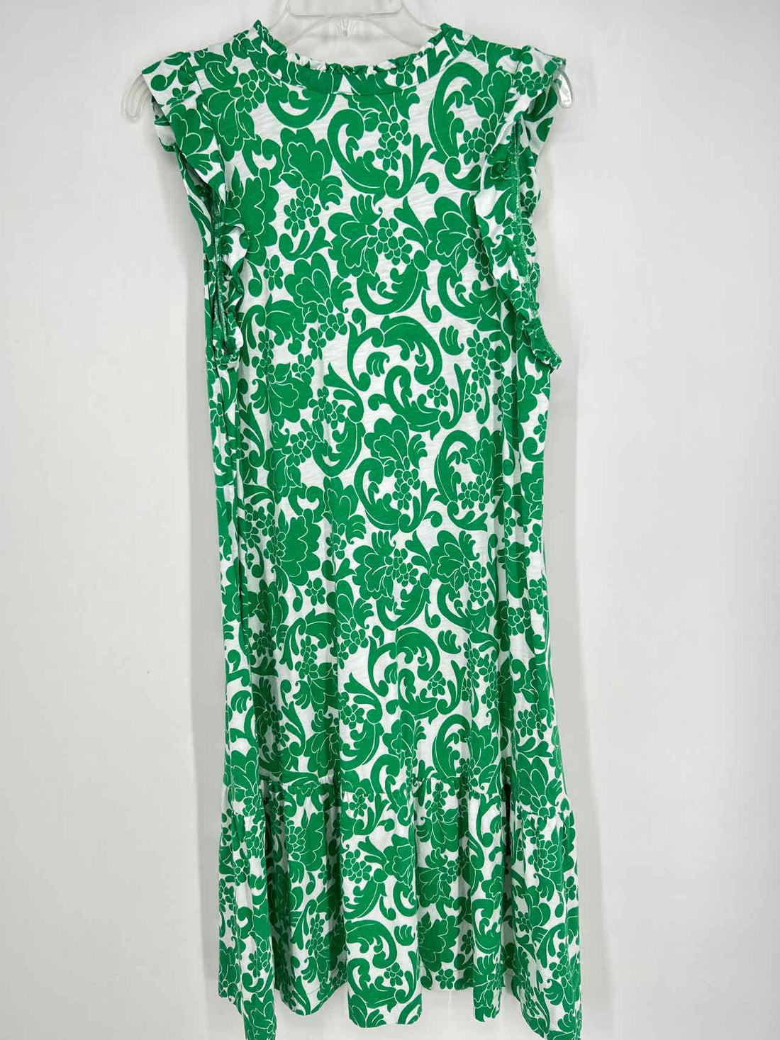 Boden Size 12 White & Green Print Dress