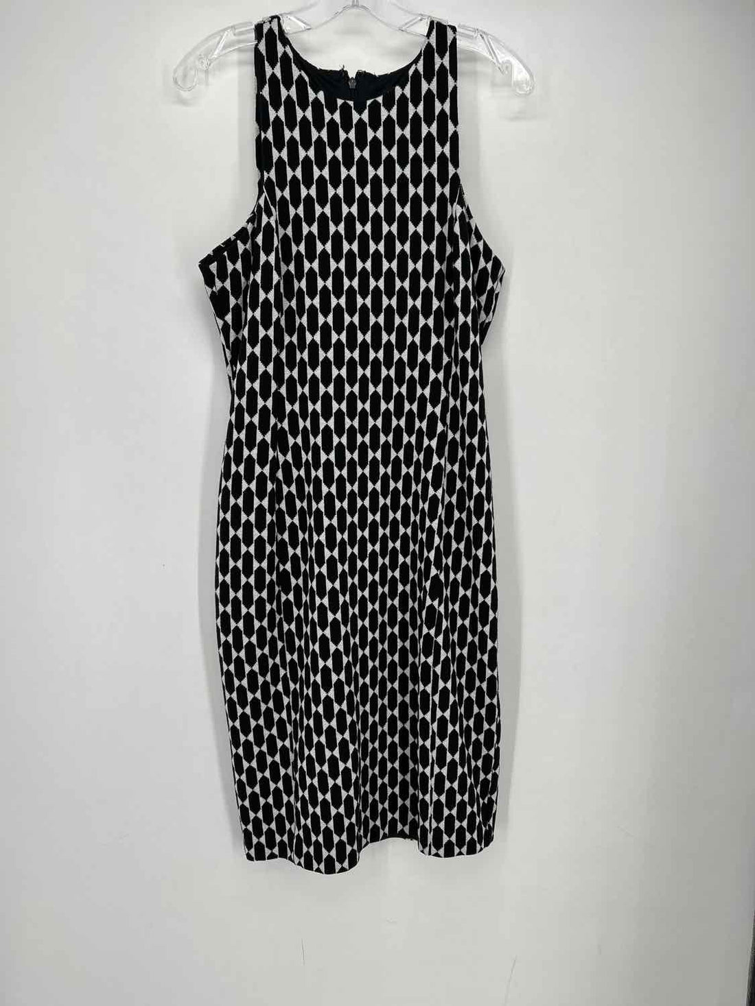 Ann Taylor Size 8 Black & White Print Dress