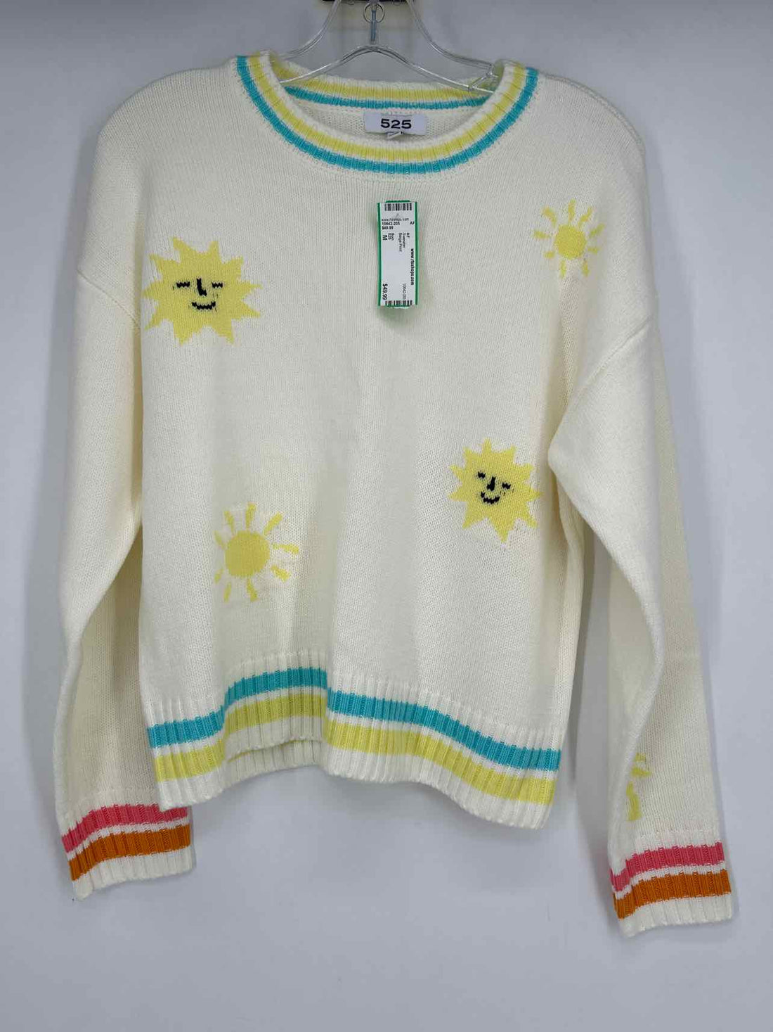 525 Size M Beige Print Sweater