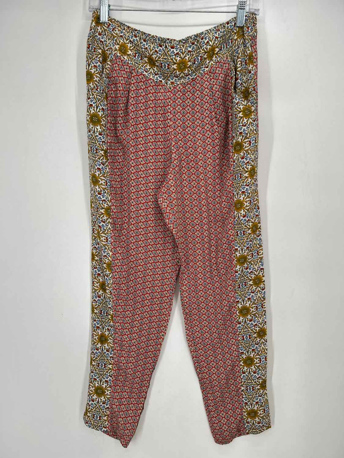 Free People Size S White & Orange Print Pants