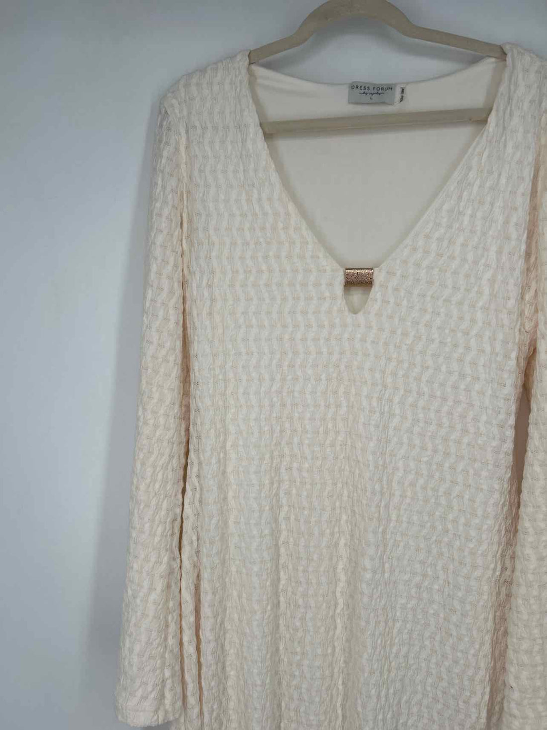Dress Forum L Ivory Textured New Boutique Dress b