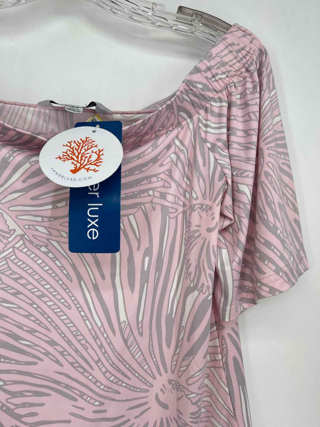 La Mer Luxe Size XS Pink & Gray NWT Short Sleeve