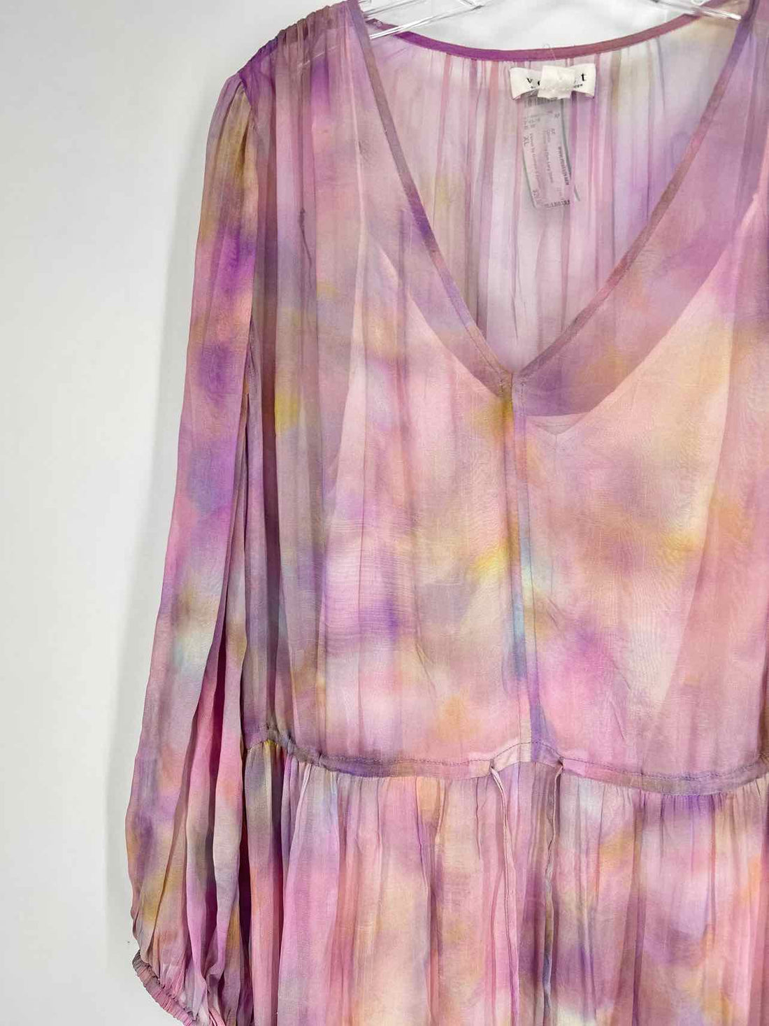 Velvet by Graham & Spencer Size XL Purple Tie Dye Long Sleeve Dress