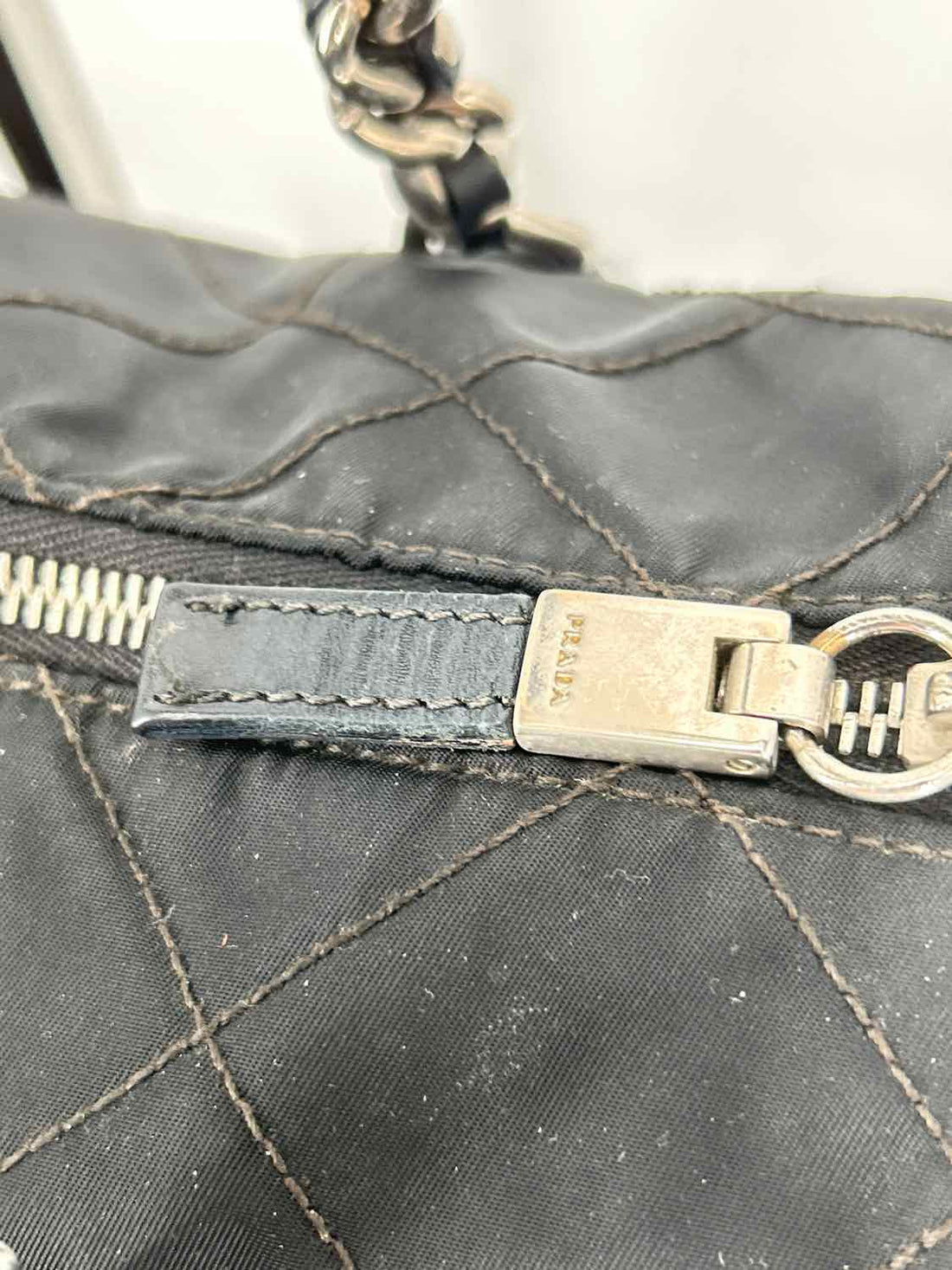 Prada  Tessuto Quilted Chain Black Vintage LUXURY