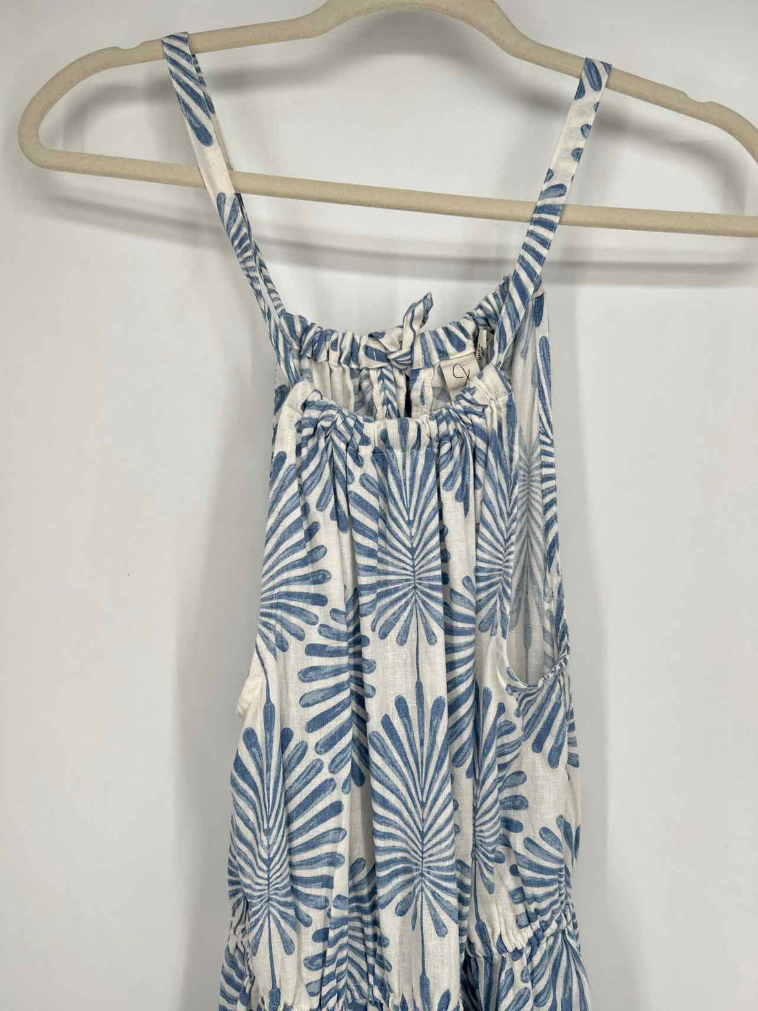 Joie Size M White & Blue Print Dress
