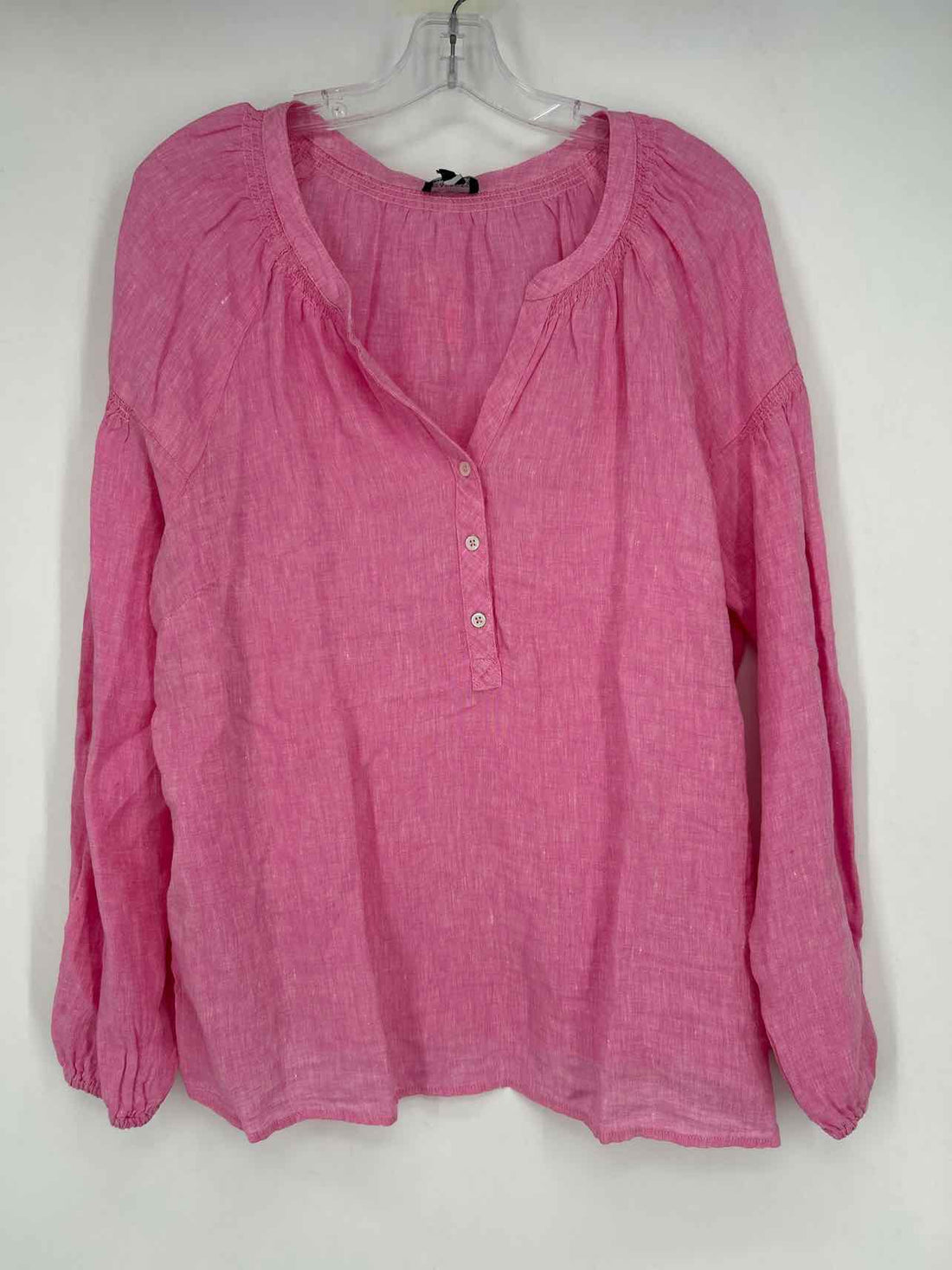 Talbots Size L Pink Linen Long Sleeve