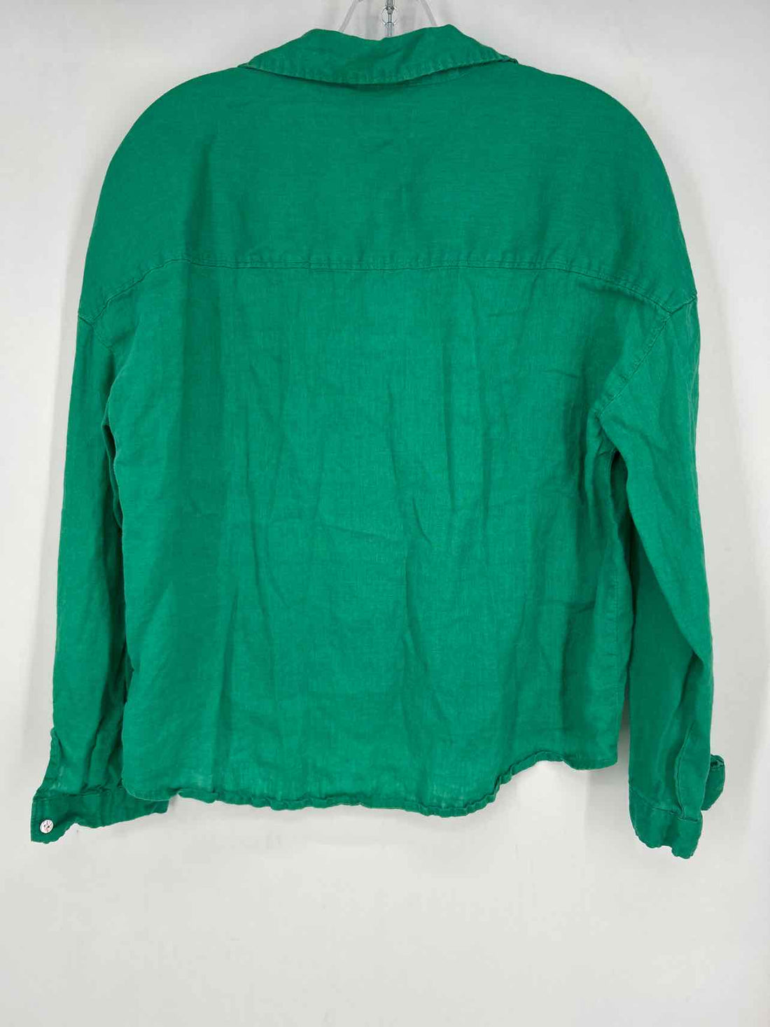 Rachel Zoe Size M Green Linen Long Sleeve