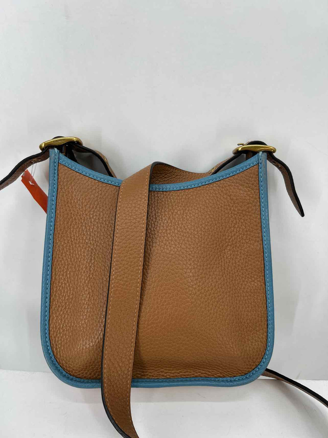 Coach Emery 21 Brown & Blue Pebbled Leather Pre Owned Crossbody