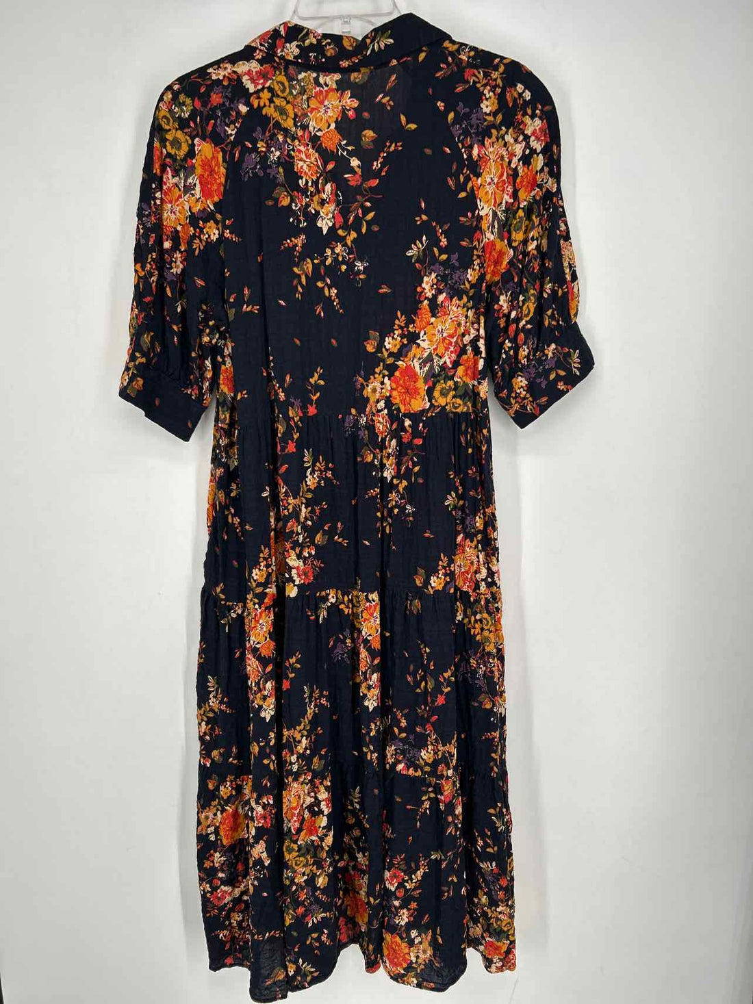 Natural Life Size M Navy Floral Short Sleeve Dress
