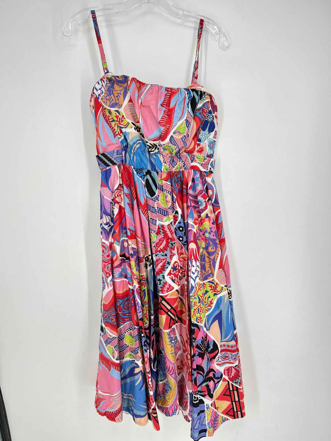 Anthropologie Size 8 Pink & Blue Print Sleeveless Dress