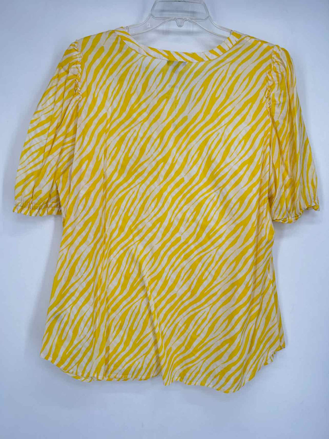Talbots Size XL Yellow & White Short Sleeve