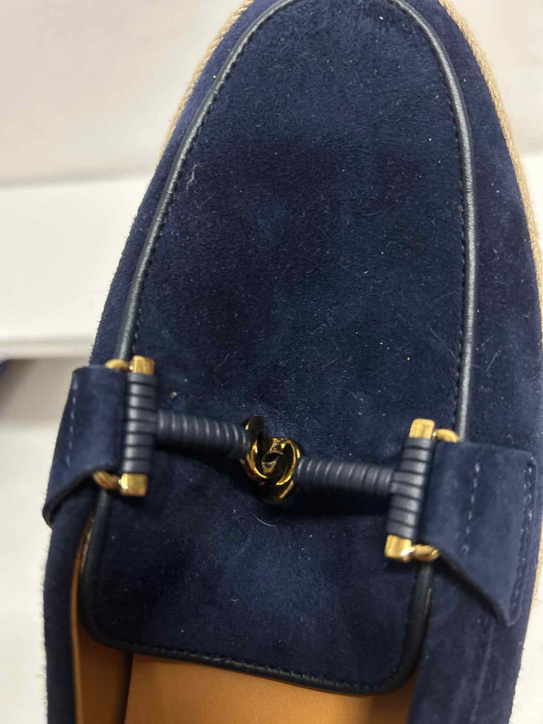 Tods Women Size 38 (7.5-8) Navy Like New Suede Espadrilles