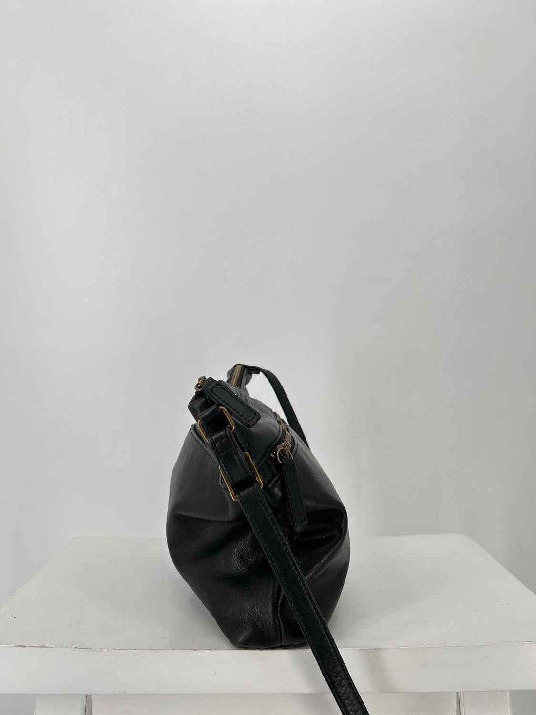 Margot Black Leather Crossbody