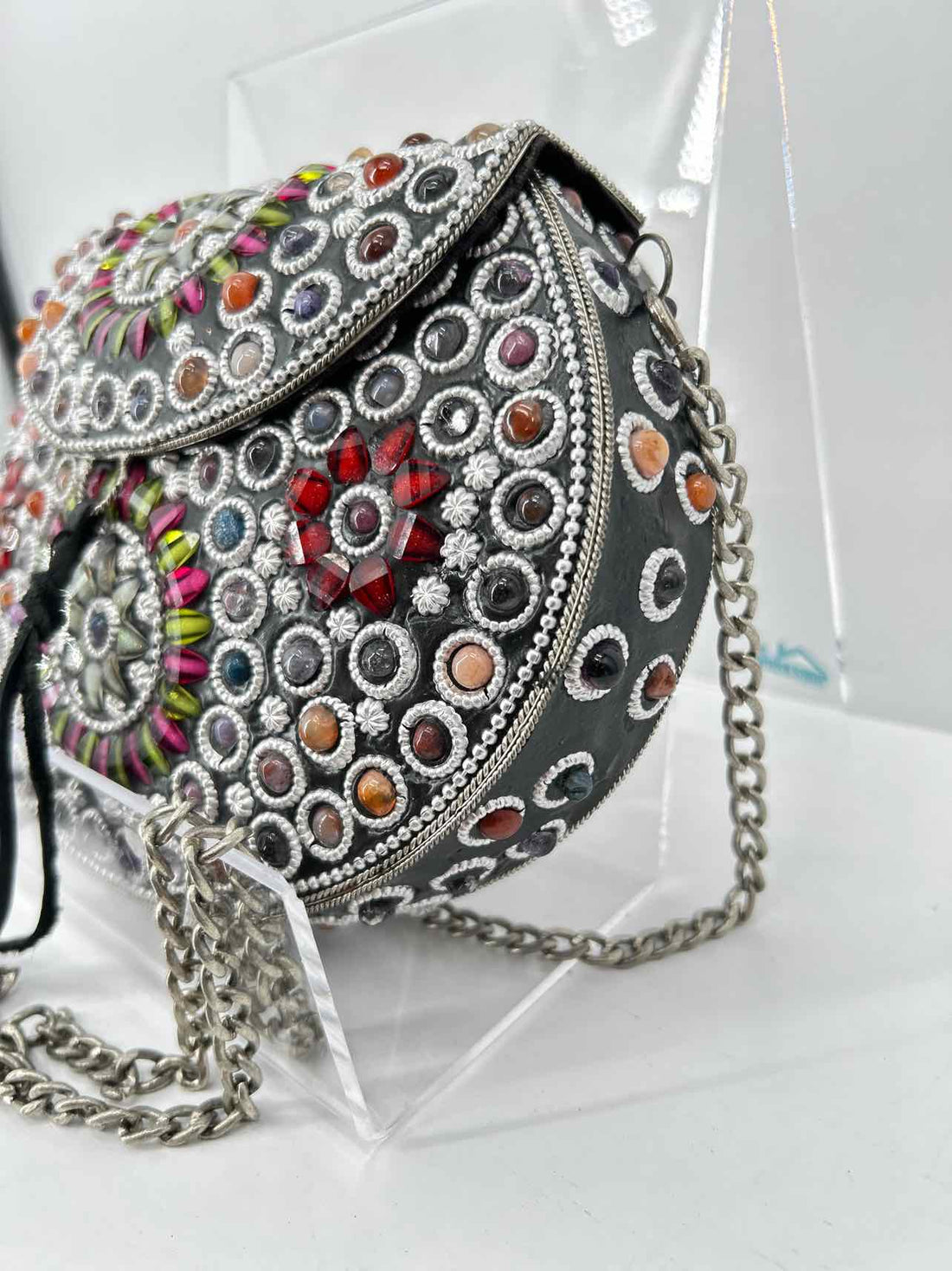 Sam Edelman Black Multi Embellished Pre Owned Crossbody