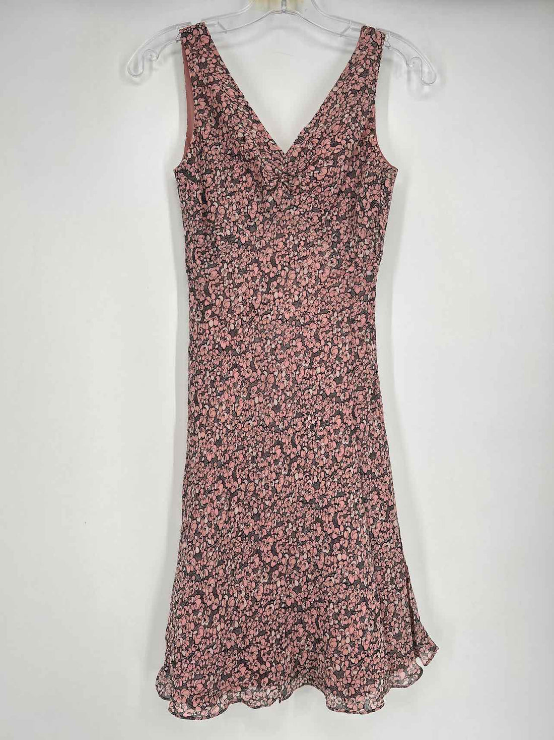 Loft Size 2P Pink Print Silk Vintage Dress