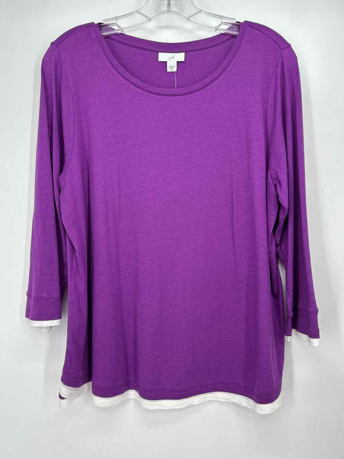 J Jill Size M Purple & White Long Sleeve