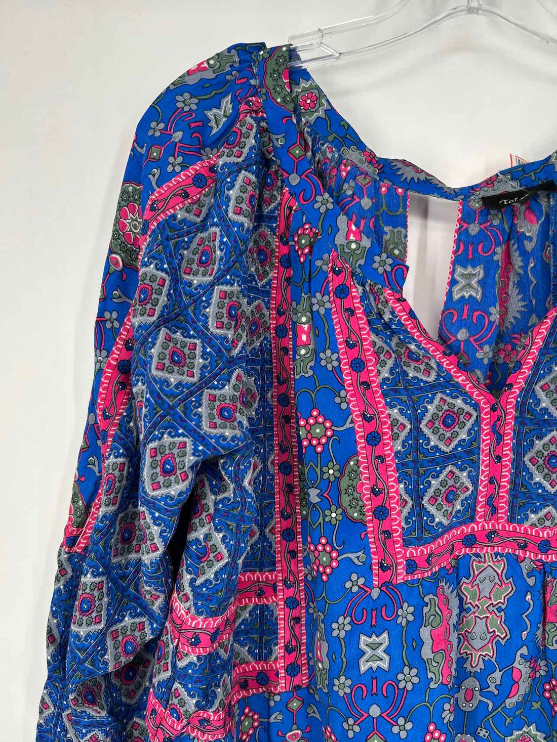 Tolani Size XS Blue & Pink Print Long Sleeve