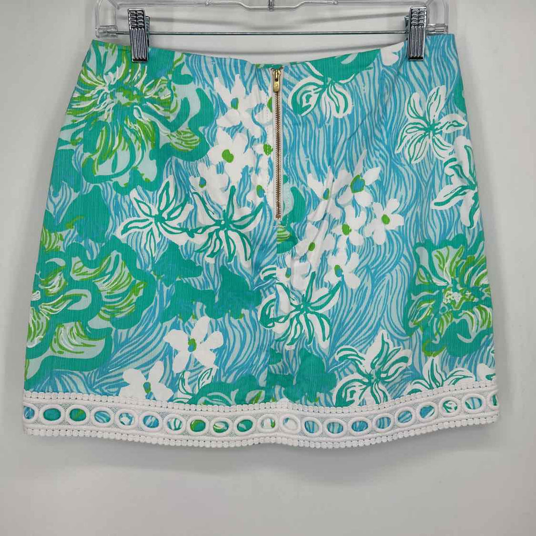 Lilly Pulitzer 2 White Blue & Green Print Lilly Pulitzer Skort