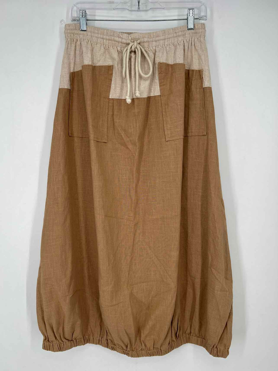 Illa Illa M Canvas & Tan Linen New Boutique Skirt