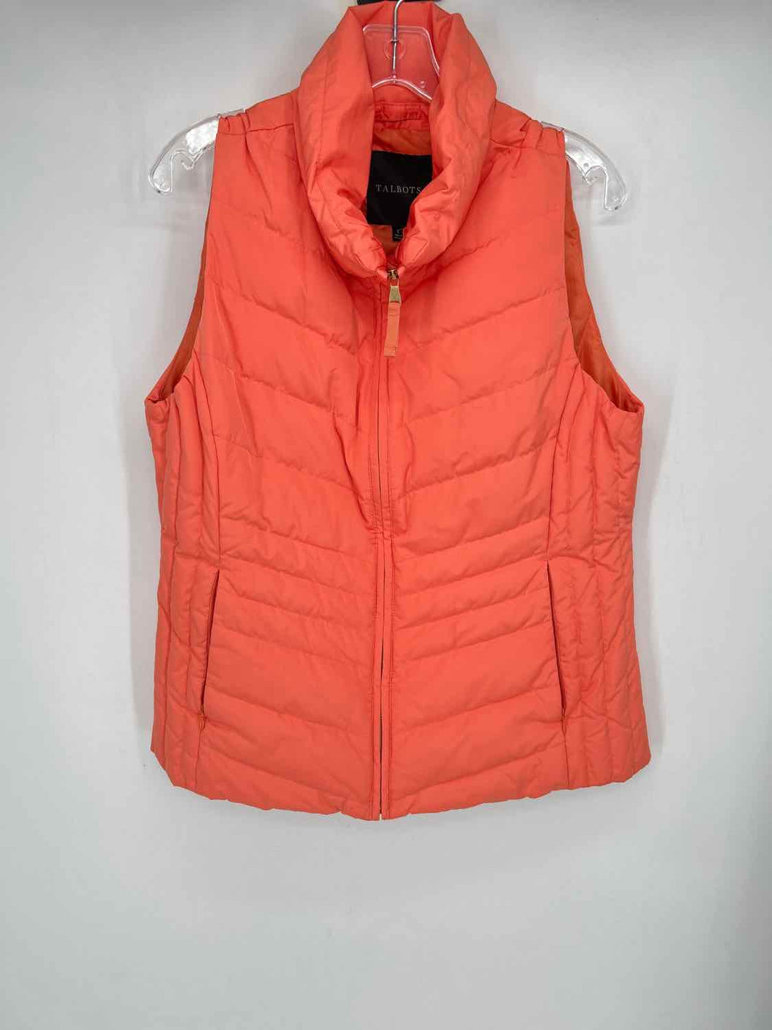 Talbots Size L Orange Puffer Vest