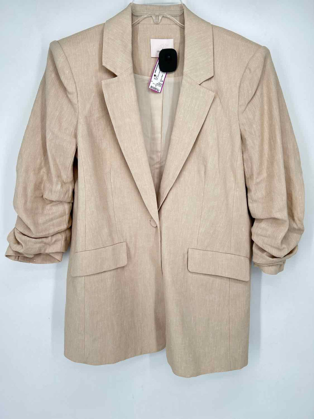 Cinq a Sept Size 8 Tan Linen Blend Blazer