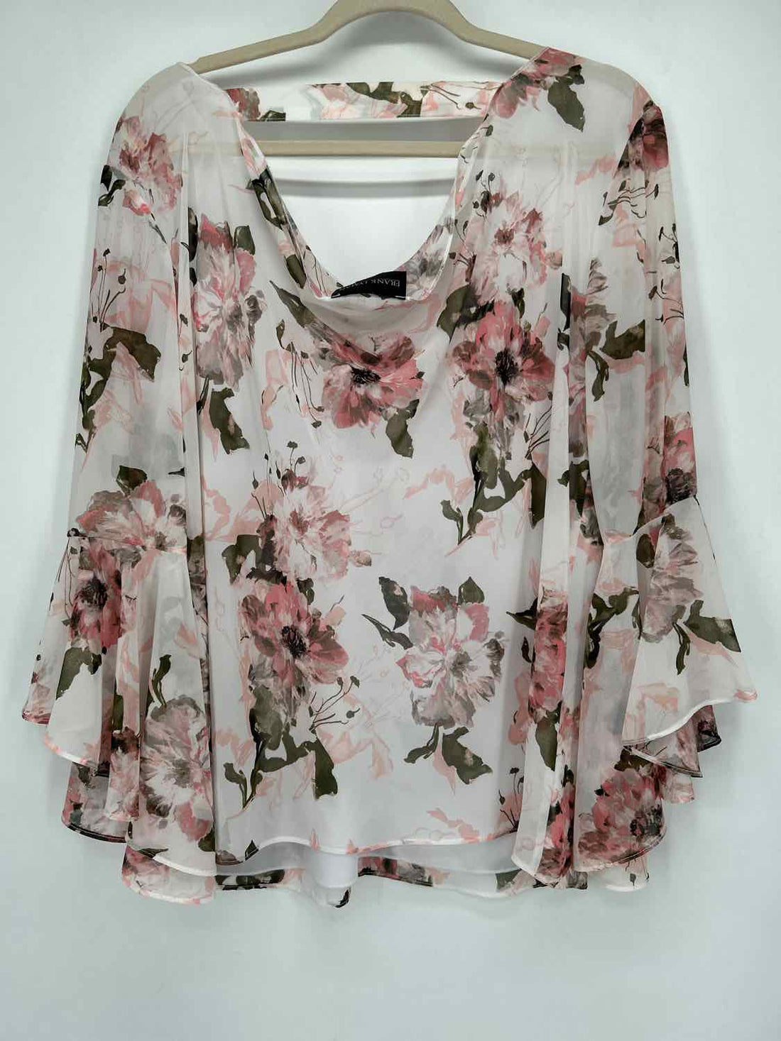 Frank Lyman Size 10 White Floral Long Sleeve