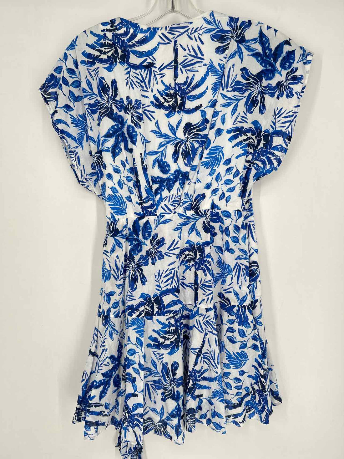 J. Marie Size S White & Blue Print Short Sleeve Dress
