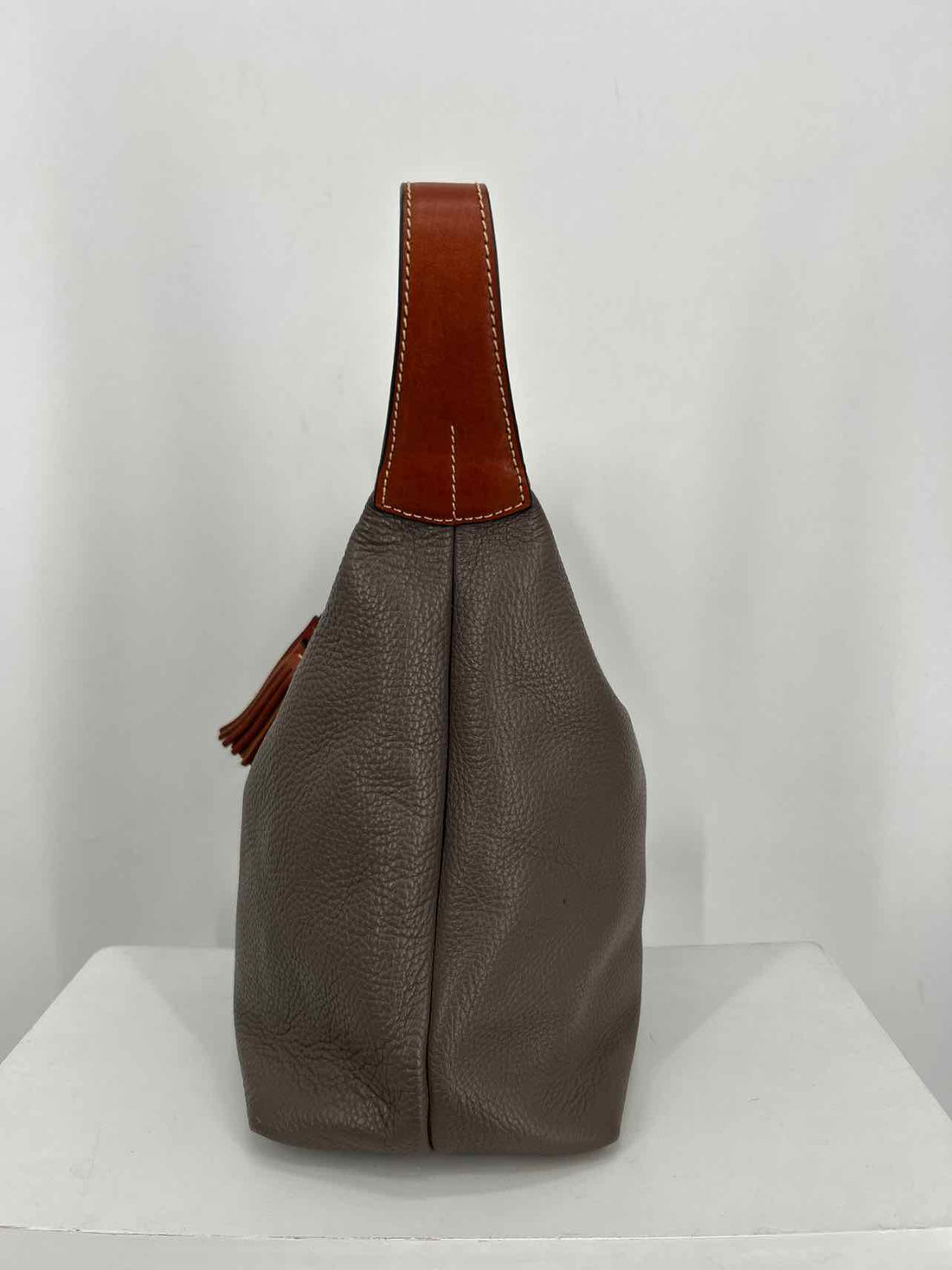 Dooney & Bourke Gray Pebbled Leather Good Hobo