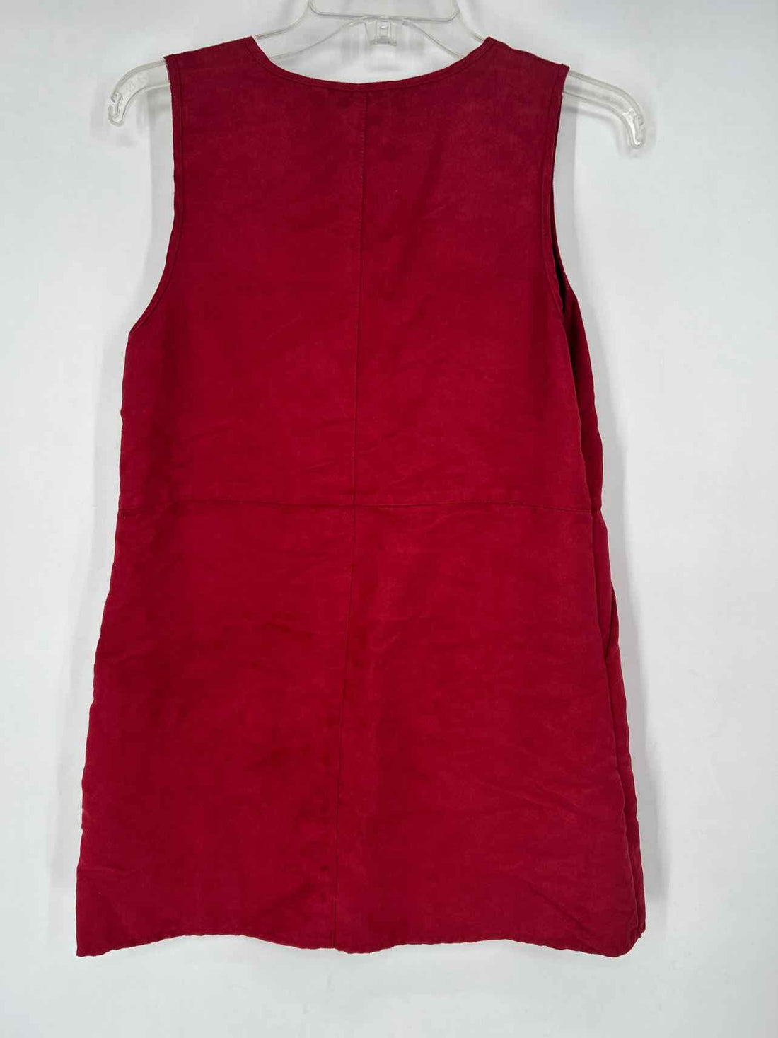 BCBGeneration Size S Red Faux Suede Sleeveless Dress