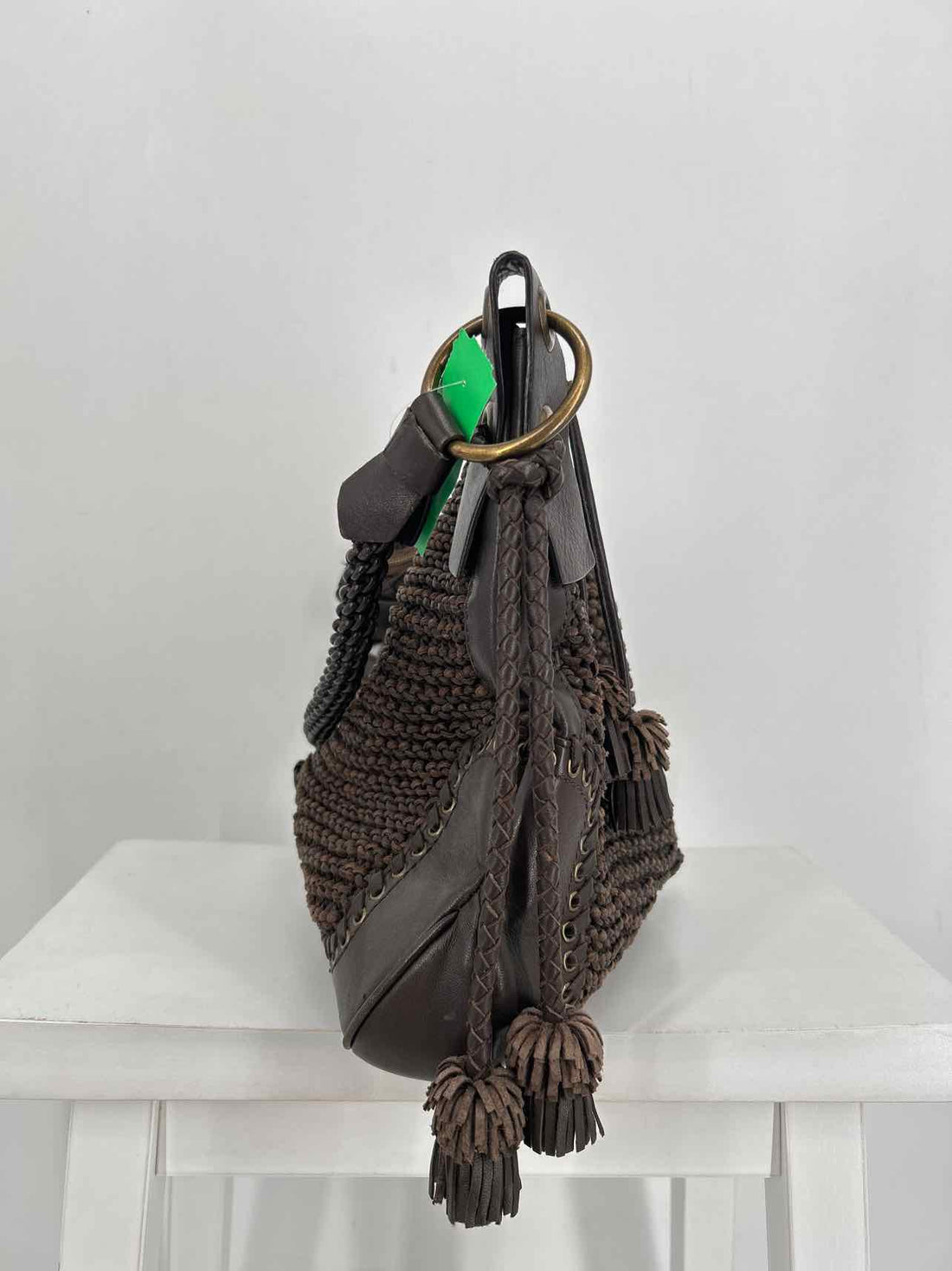 Isabella Fiore Dark Brown Leather Excellent Condition Hobo
