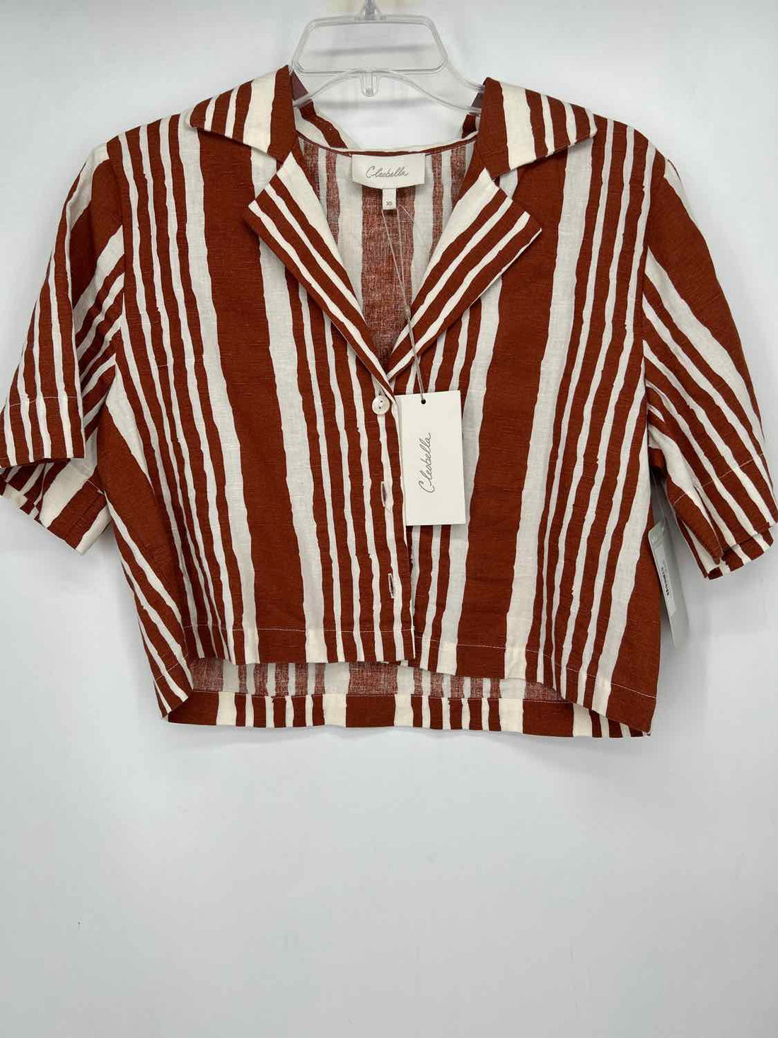 Cleobella XS Brown Striped Linen/Cotton NWT Boutique Top