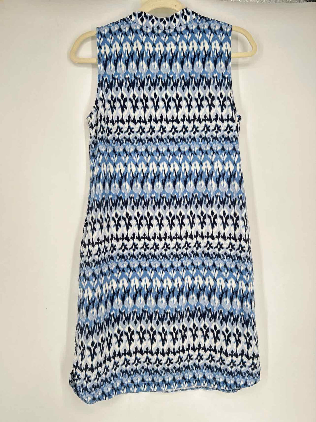 Jessica Howard Size 6 Blue Print Linen/Rayon Sleeveless Dress