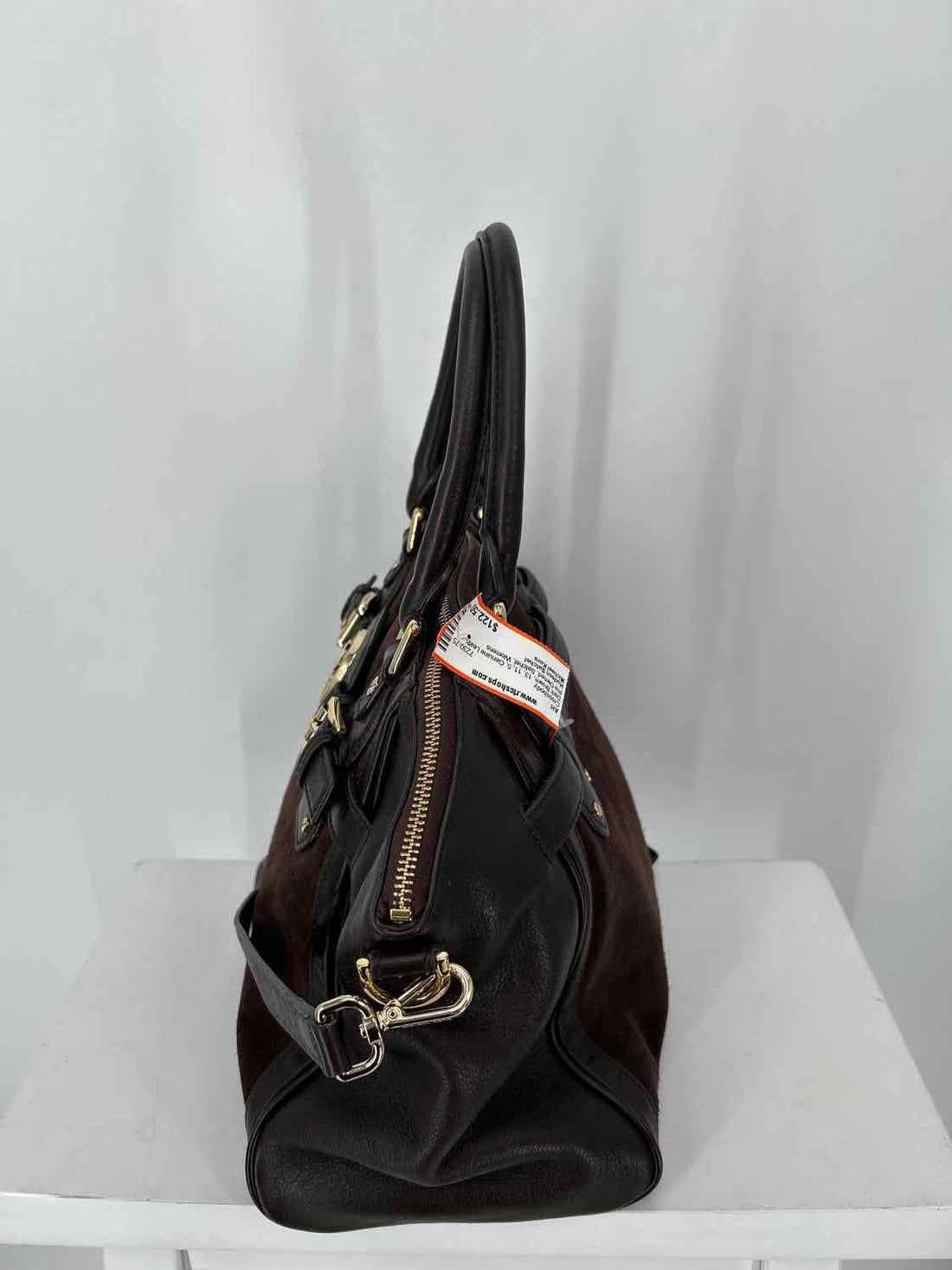 Michael Kors Dark Brown Genuine Leather Pre Owned Crossbody