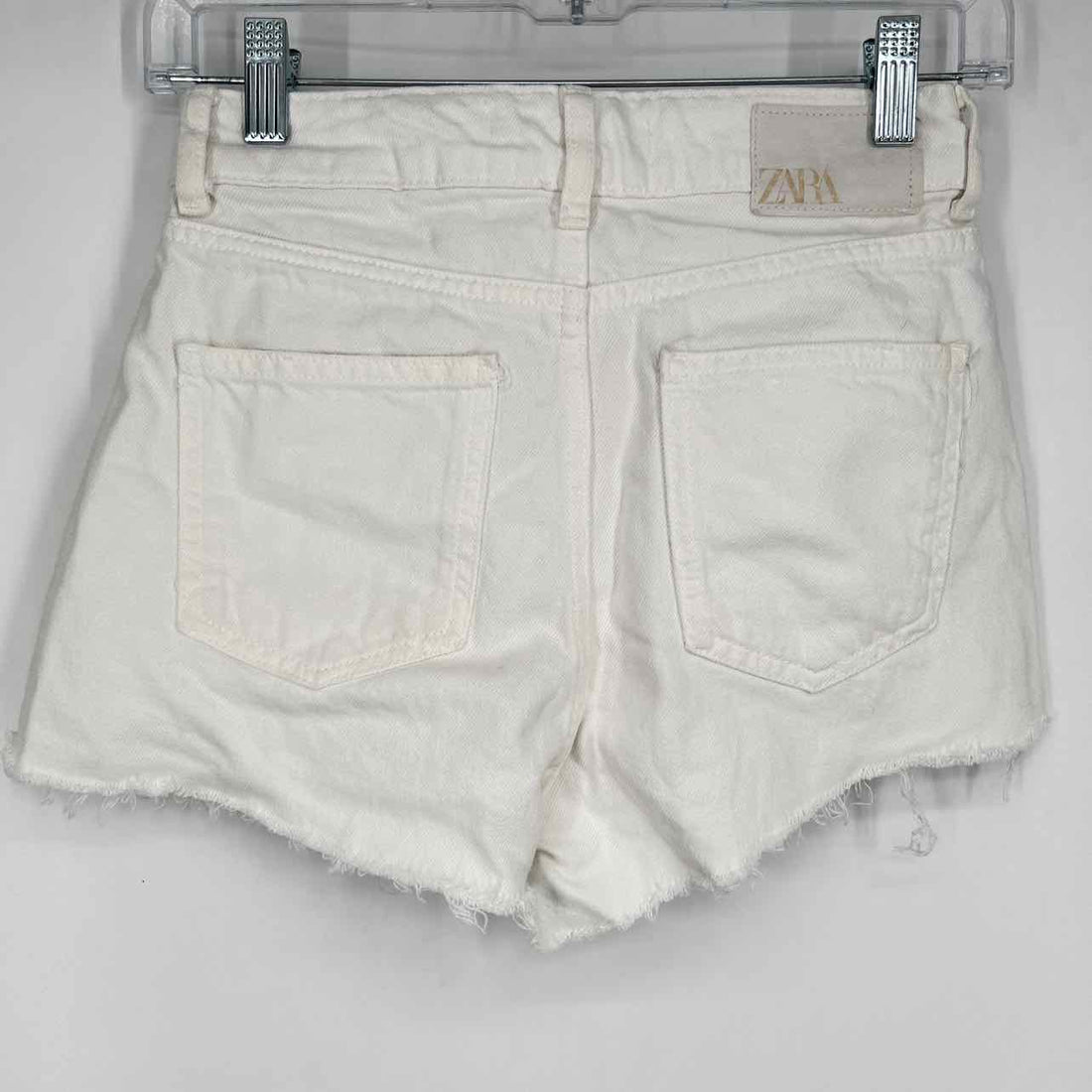 Zara Size 0 White Denim Shorts