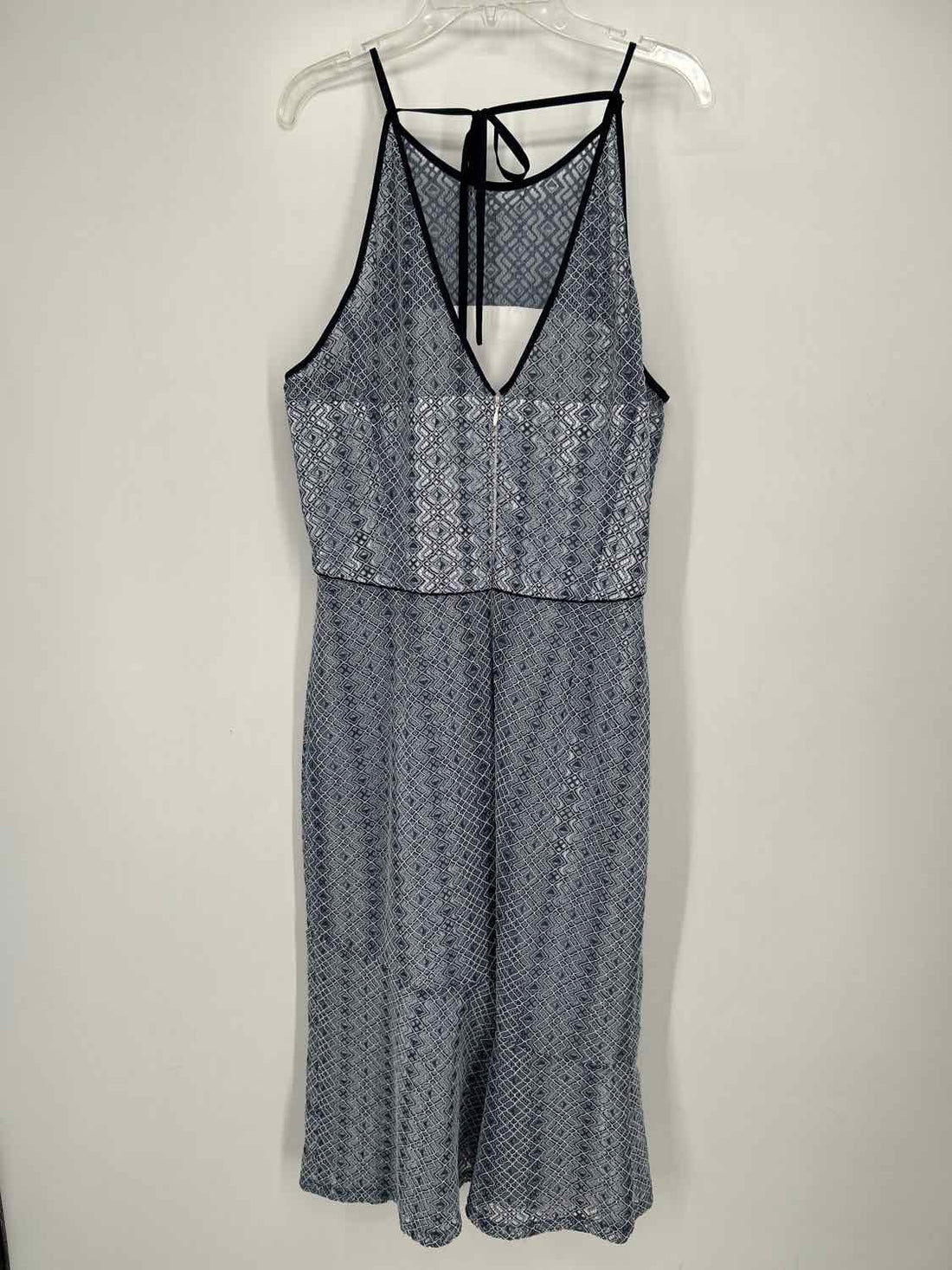 Antonio Melani Size 10 Navy & White Print Sleeveless Dress