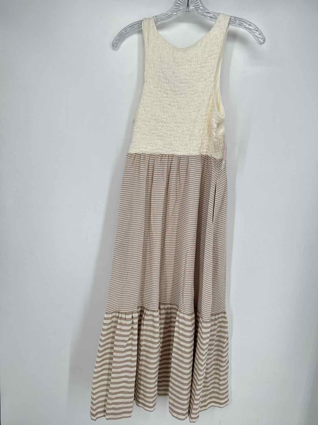 Millibon Size S Cream & Tan Striped NWT Dress