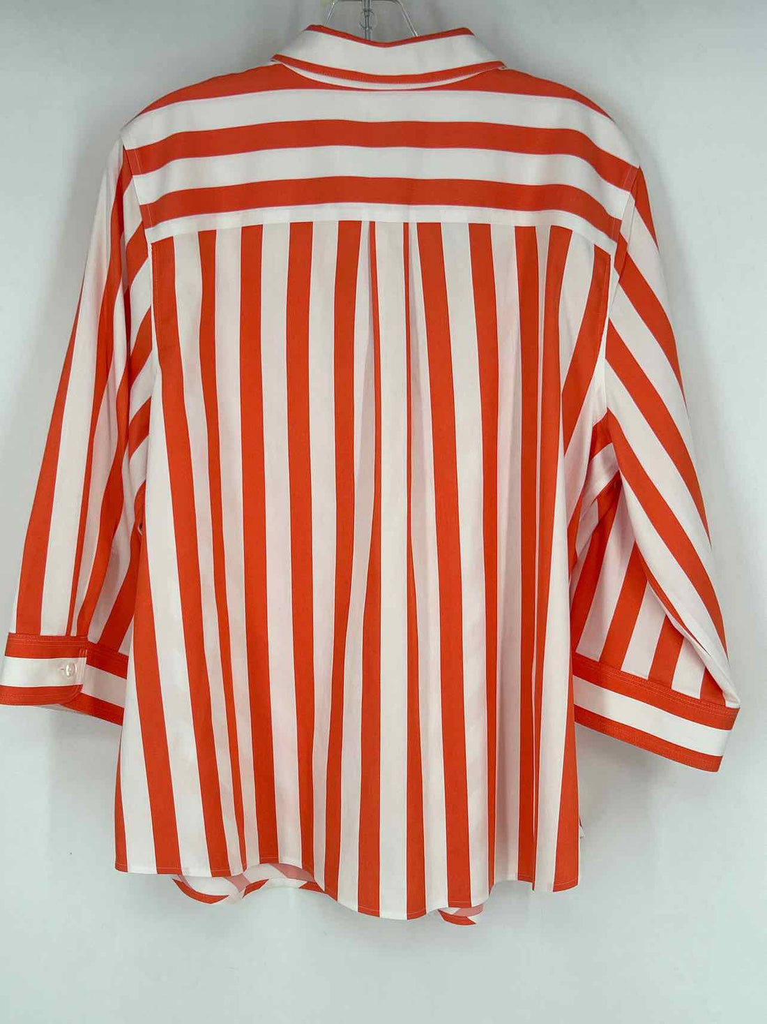 Chicos Size 3 (XL) White & Orange Striped NWT Long Sleeve