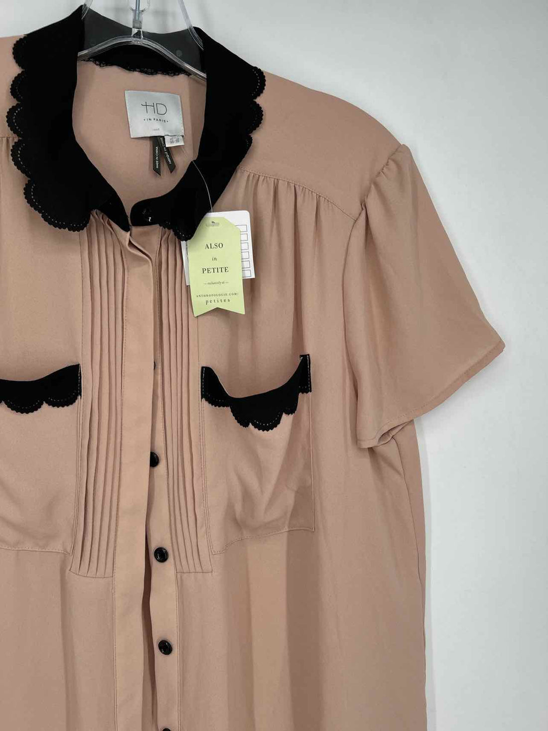 HD in Paris Size 8 Cream & Black NWT Short Sleeve